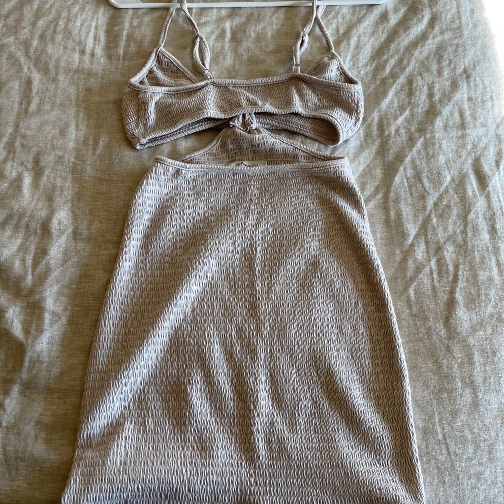 Bobbi Rocco Ruched Tan Dress - Picture 3 of 3